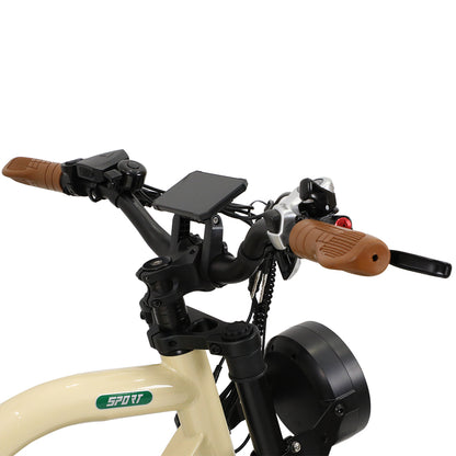 OneSport W66 Retro Moped Style 48V 250W 20×4.0" Fat Tires Full Suspension E-Bike