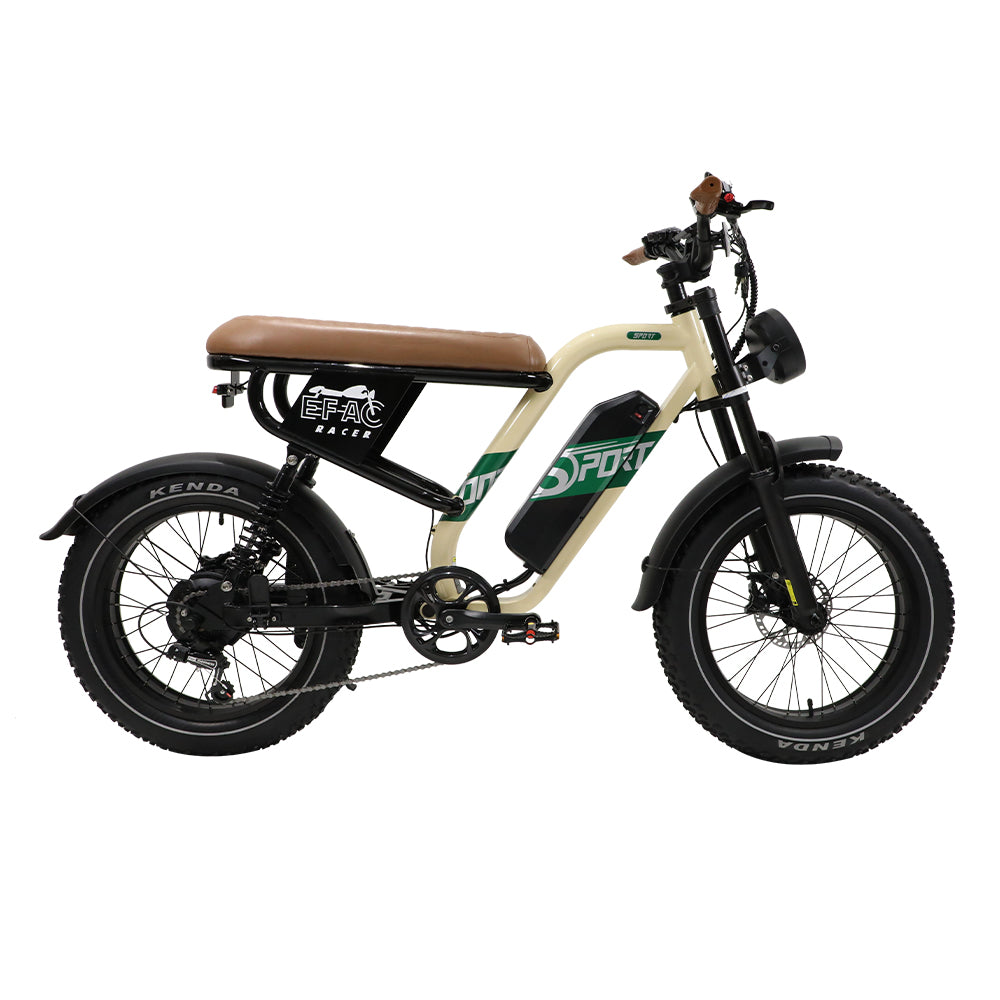 OneSport W66 Retro Moped Style 48V 250W 20×4.0" Fat Tires Full Suspension E-Bike