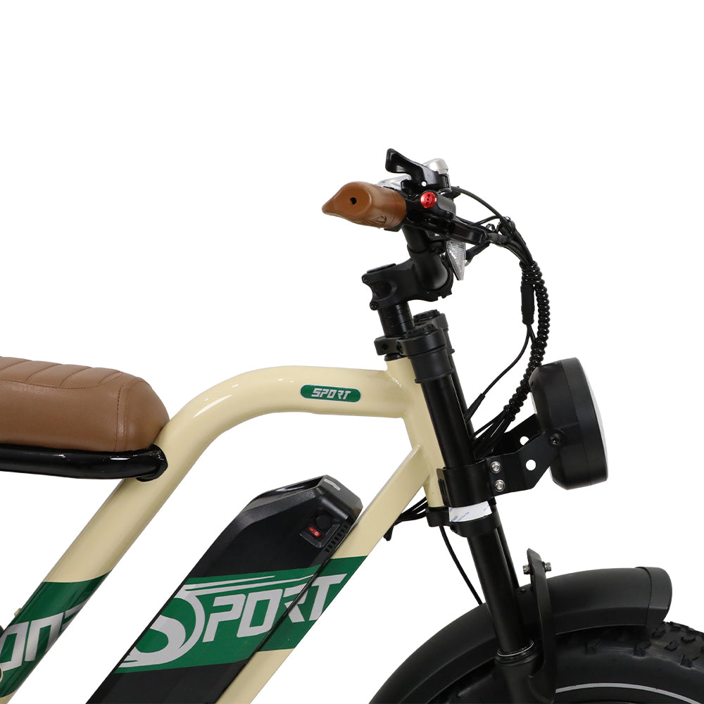 OneSport W66 Retro Moped Style 48V 250W 20×4.0" Fat Tires Full Suspension E-Bike