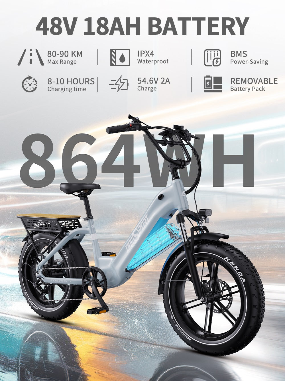 Onesport OT08 Hydraulic Brakes & 20×4.0" Fat Tyres E-Bike