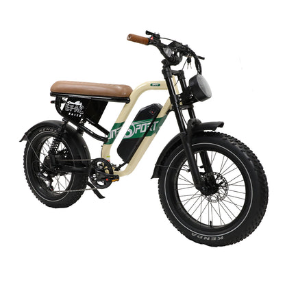 OneSport W66 Retro Moped Style 48V 250W 20×4.0" Fat Tires Full Suspension E-Bike