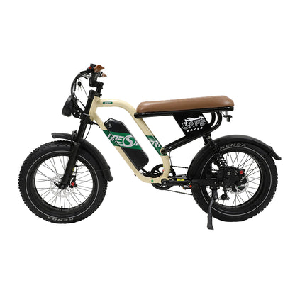 OneSport W66 Retro Moped Style 48V 250W 20×4.0" Fat Tires Full Suspension E-Bike