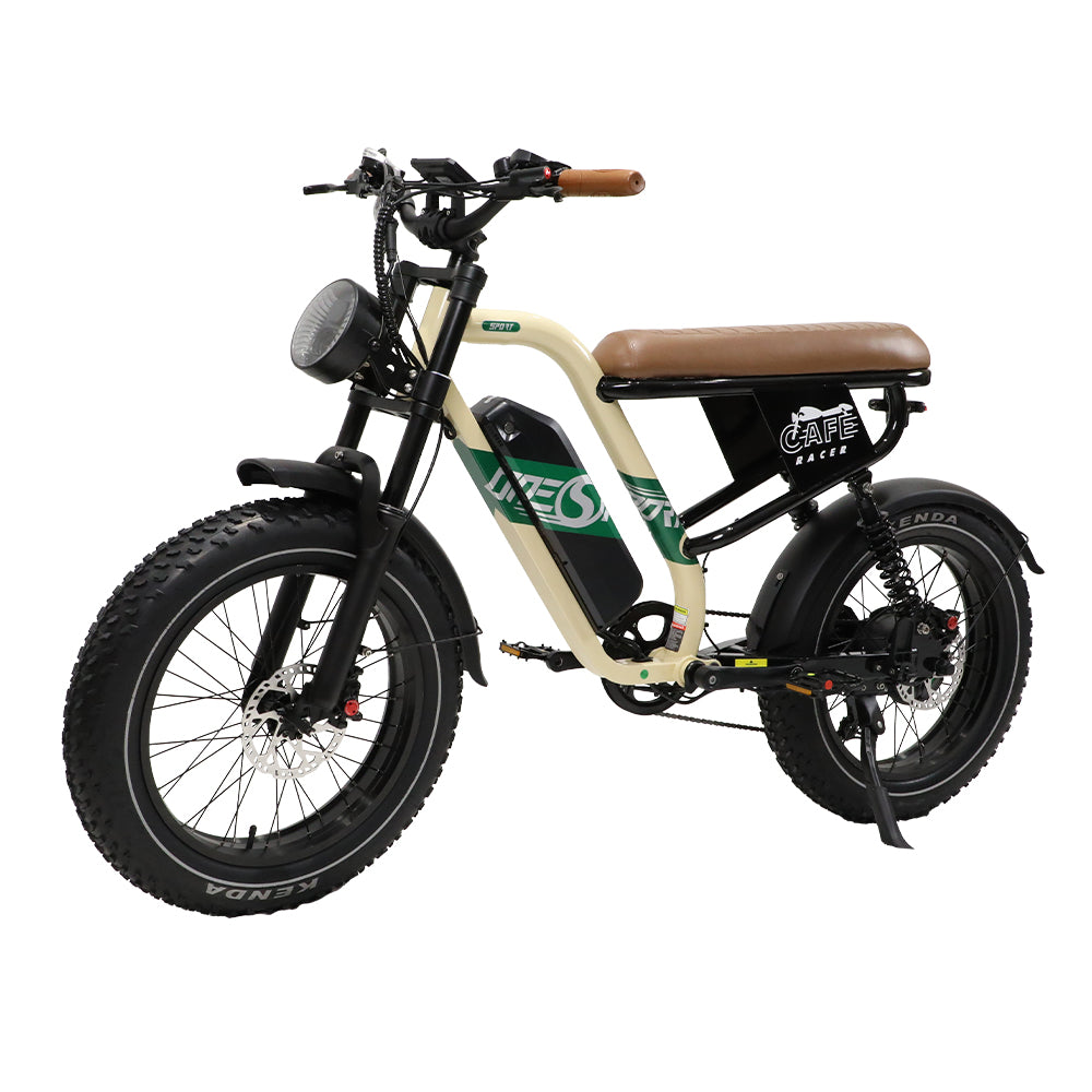 OneSport W66 Retro Moped Style 48V 250W 20×4.0" Fat Tires Full Suspension E-Bike