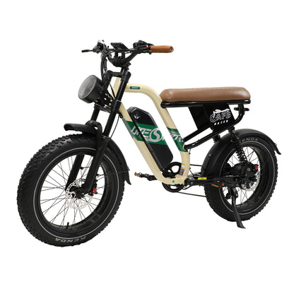 OneSport W66 Retro Moped Style 48V 250W 20×4.0" Fat Tires Full Suspension E-Bike