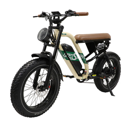 OneSport W66 Retro Moped Style 48V 250W 20×4.0" Fat Tires Full Suspension E-Bike