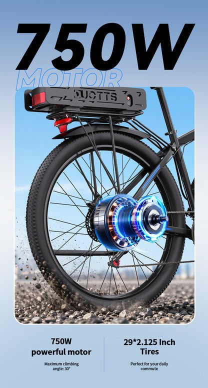 DUOTTS C29K Dual Battery (37.5Ah) Hydraulic Brakes 29" Wheels Electric Bike