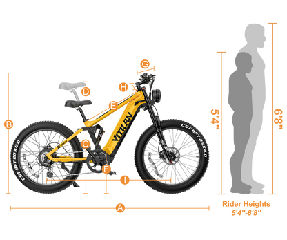 Vitilan T7 PRO Bafang Full Suspension Mountain E-bike