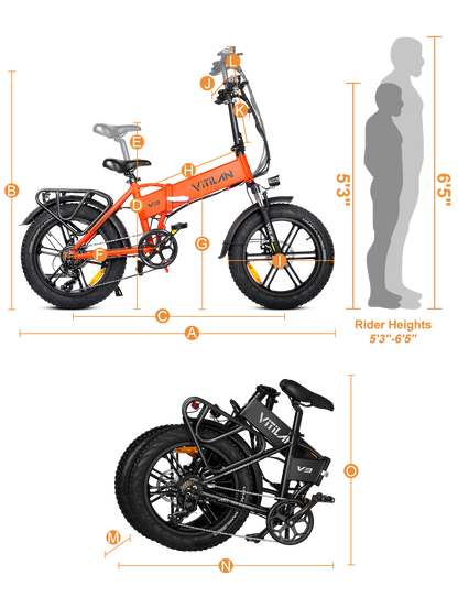 Vitilan V3 2.0 Folding Fat Tires All Terrain Electric Bike