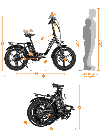 Vitilan U7 2.0 Step-thru Foldable Fat Tire Electric Bike
