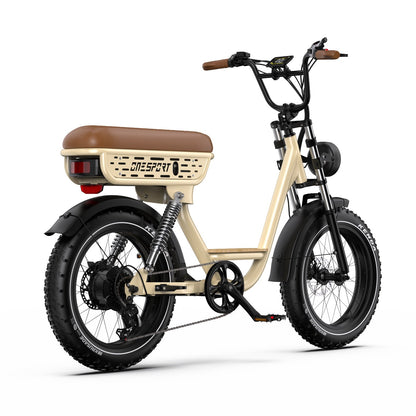 Onesport W77 Step-Through, Full Suspension, 48V 18Ah, 20×4.0" Fat Tire E-Bike