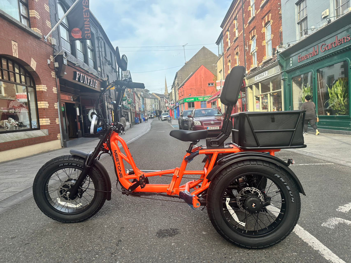 Meet One Tour 2.0 AWD electric trike parked on a street in Ireland.