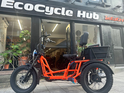 EcoCycle Hub storefront with the Meet One Tour 2.0 dual motor electric trike.